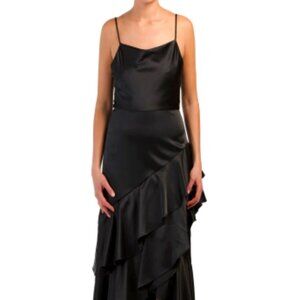 BETSY AND ADAM SATIN RUFFLE SLI DRESS